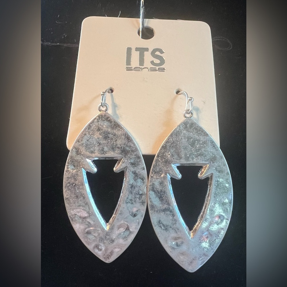 Silver Arrowhead Cut-out Earrings